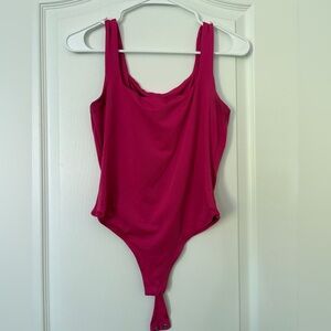 Pink Women's Square Neck Bodysuit